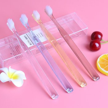 軟毛牙刷-透明塑料手柄_1